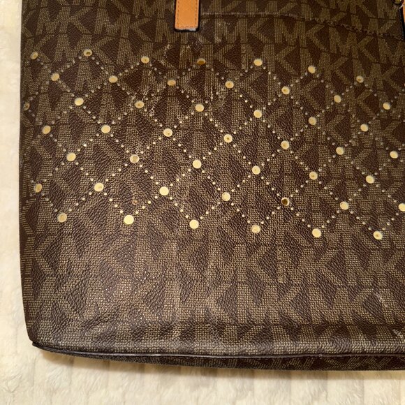 Michael Kors Signature Perforated Large Tote Handbag - Picture 6 of 6